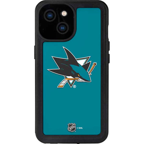 NHL San Jose Sharks Solid Background iPhone 15 Waterproof Case